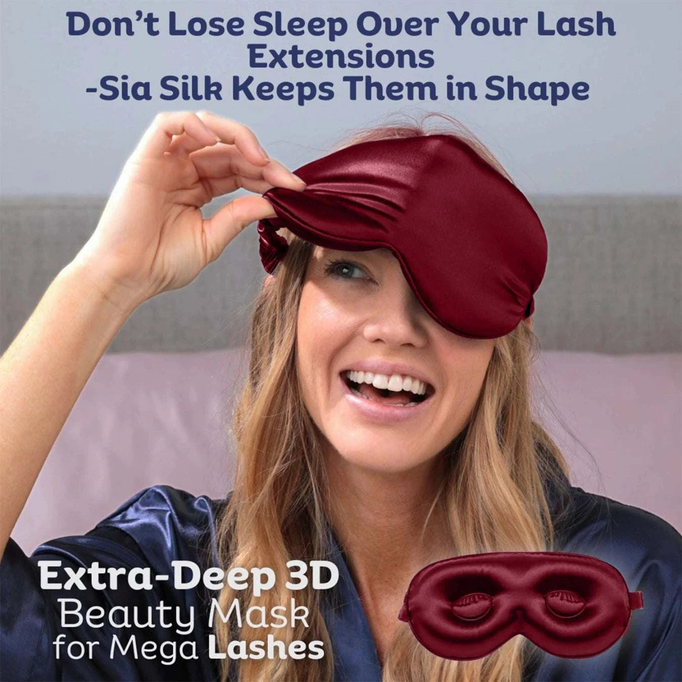 Sia Silk® Sleep Mask with extra deep eye cups for long lashes - MerlotThis luxurious silk eye mask from Sia Silk® provides total blackout and ultimate comfort for beauty sleep. Crafted from the finest 100% mulberry anti-aging silk withSleep MaskMy StoreSia SilkSia Silk® Sleep Mask