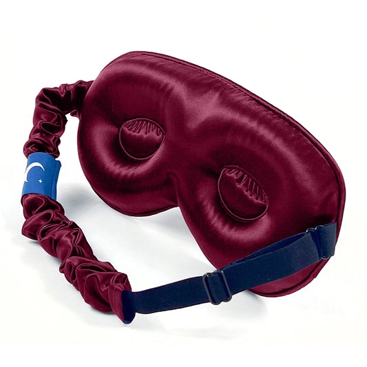 Sia Silk® Sleep Mask with extra deep eye cups for long lashes - Merlot